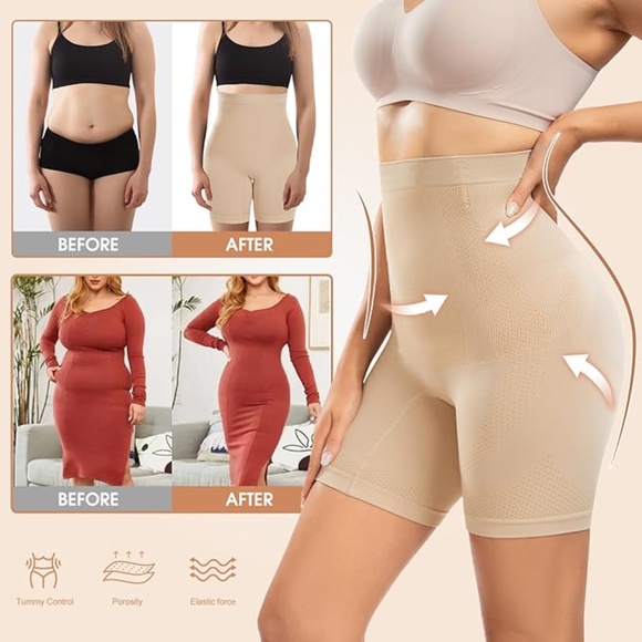 Shapewear Shorts for Women Tummy Control High Waisted Seamless Body Shaper - Picture 5 of 6